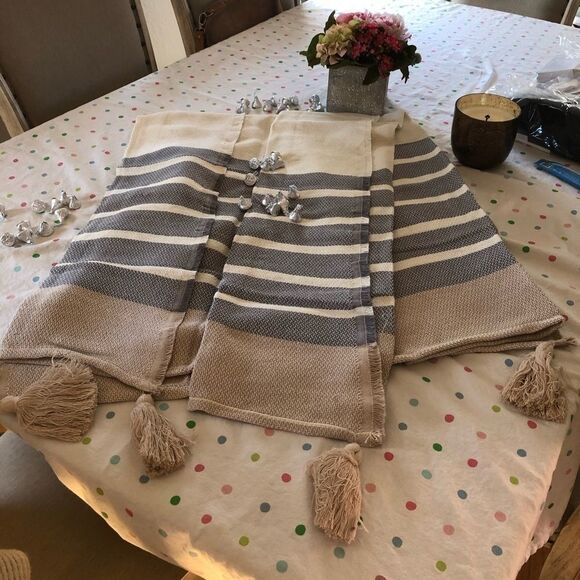 NWT Imani Collective Knit Throw Blanket Best Xmas Gift Cozy with tassels - Picture 1 of 3